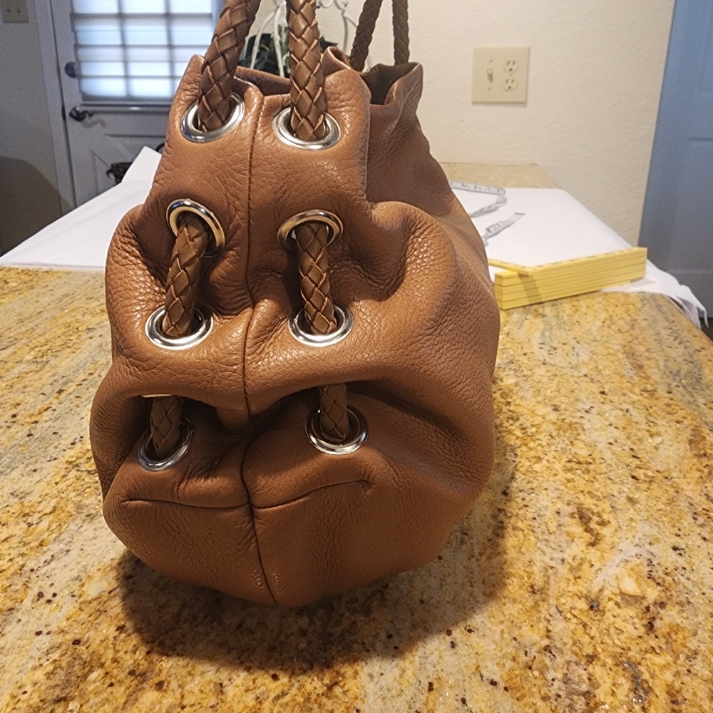 Desmo Italian made in Italy brown leather shoulder bag medium size 😍 - Picture 5 of 12